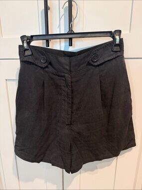 Forever 21 Black High-Waist Button-Accent Shorts